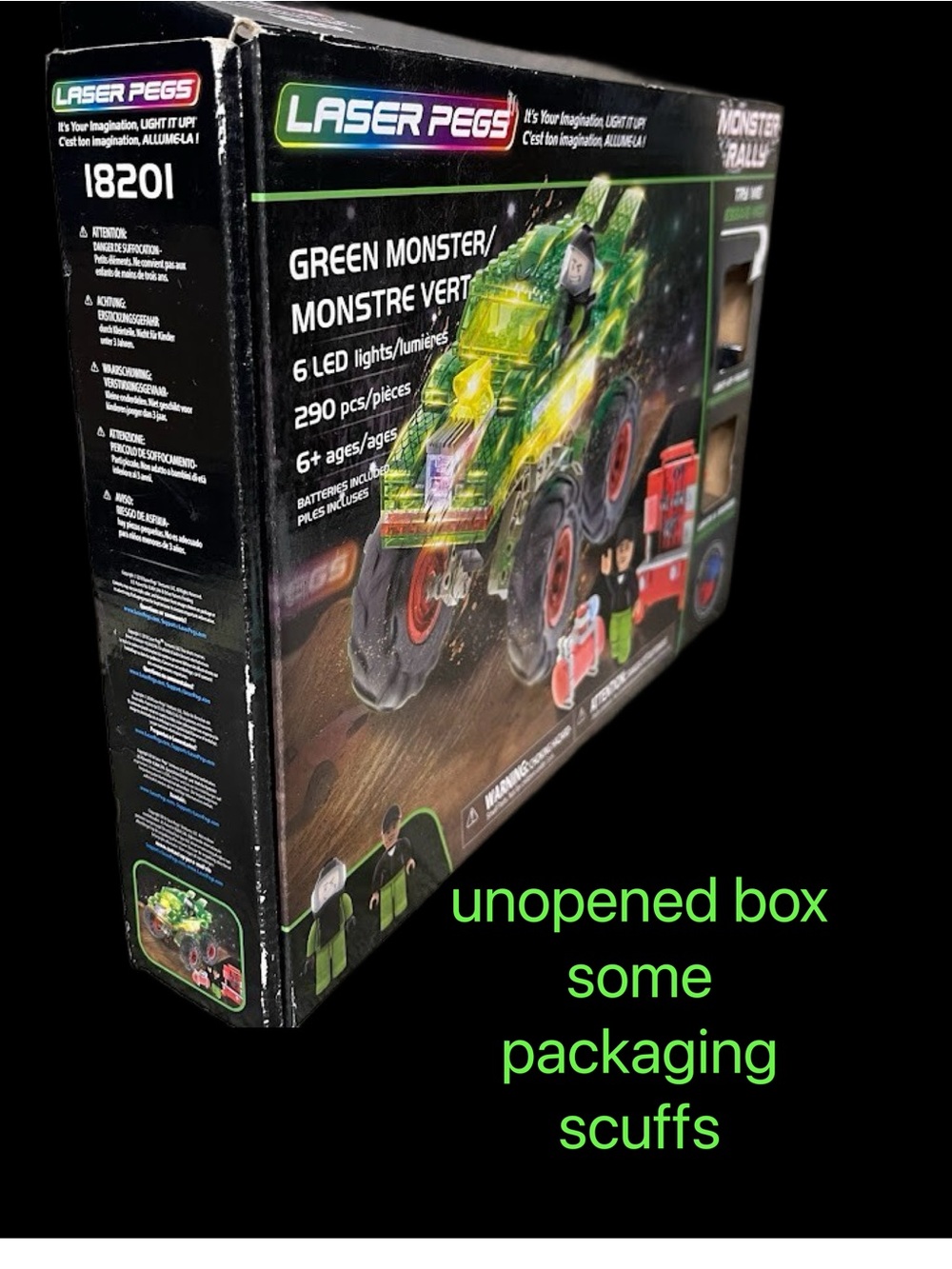 Laser Tag Monster Truck Building Set - Green Light-Up Building Set Nib